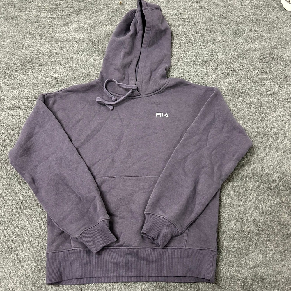 Fila Hoodie Womens Size S Purple Pullover Cotton Blend Long Sleeve Athletic Logo